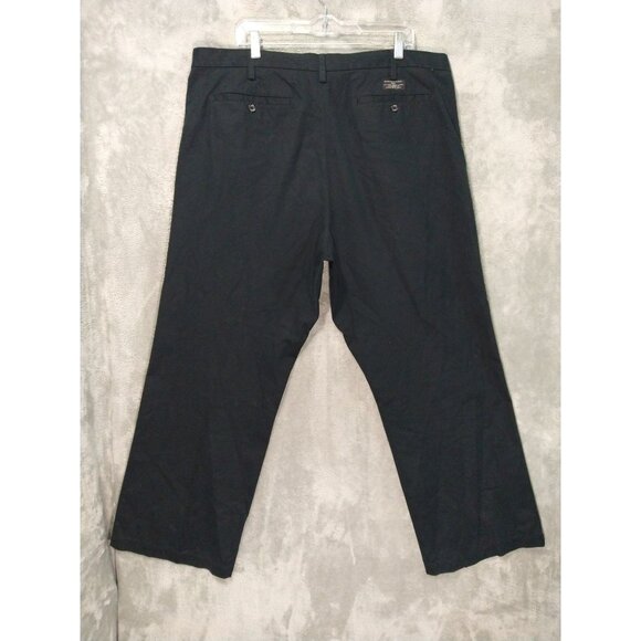 Banana Republic Pants Mens 40x32 Black Chino Dawson Wide Leg Flat Front Cotton - Picture 2 of 10